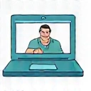 Laptop with video call icon